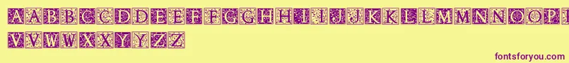 Anabel-fontti – violetit fontit keltaisella taustalla