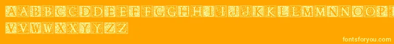 Anabel-Schriftart – Gelbe Schriften auf orangefarbenem Hintergrund