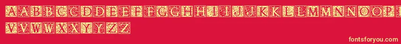 Anabel-fontti – keltaiset fontit punaisella taustalla