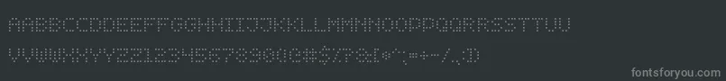 Czcionka DotDigital7 – szare czcionki na czarnym tle