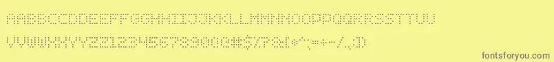 DotDigital7 Font – Gray Fonts on Yellow Background