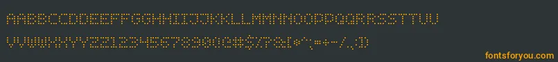 フォントDotDigital7 – 黒い背景にオレンジの文字