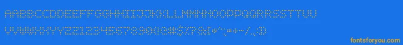 DotDigital7 Font – Orange Fonts on Blue Background