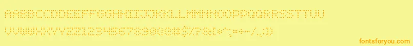 DotDigital7 Font – Orange Fonts on Yellow Background