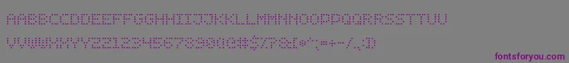 Czcionka DotDigital7 – fioletowe czcionki na szarym tle