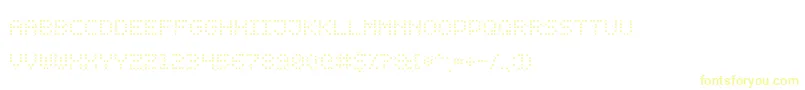 DotDigital7 Font – Yellow Fonts on White Background