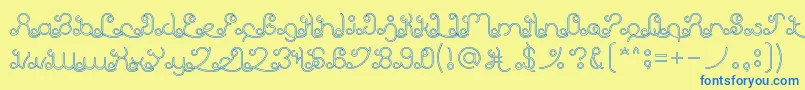 EtherealSkyHollow Font – Blue Fonts on Yellow Background