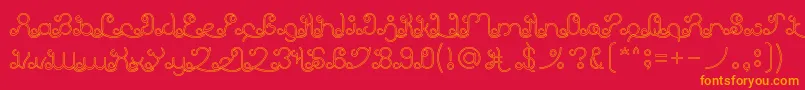 フォントEtherealSkyHollow – 赤い背景にオレンジの文字