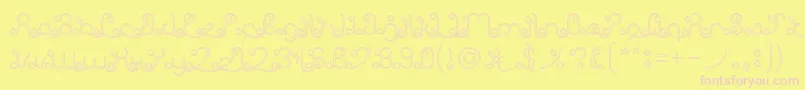Шрифт EtherealSkyHollow – розовые шрифты на жёлтом фоне
