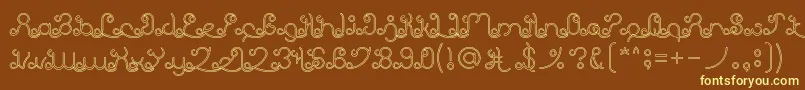EtherealSkyHollow-fontti – keltaiset fontit ruskealla taustalla