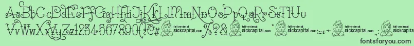 SailoretteTattoo Font – Black Fonts on Green Background