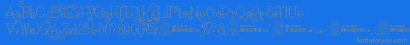 Fonte SailoretteTattoo – fontes cinzas em um fundo azul