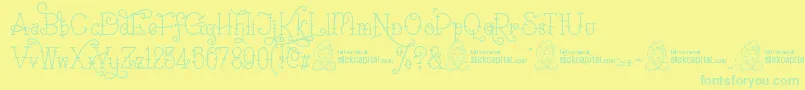 More about SailoretteTattoo Font SailoretteTattoo Font – Green Fonts on Yellow Background