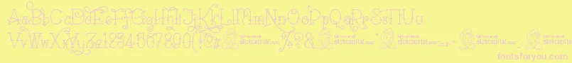SailoretteTattoo Font – Pink Fonts on Yellow Background