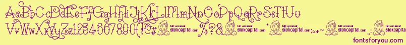 SailoretteTattoo Font – Purple Fonts on Yellow Background