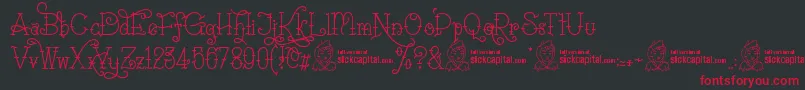 フォントSailoretteTattoo – 黒い背景に赤い文字