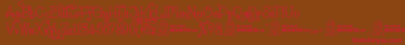 SailoretteTattoo-Schriftart – Rote Schriften auf braunem Hintergrund