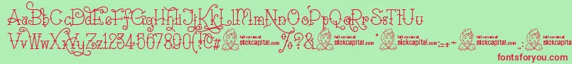 SailoretteTattoo Font – Red Fonts on Green Background