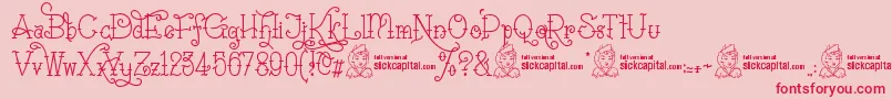 Fonte SailoretteTattoo – fontes vermelhas em um fundo rosa