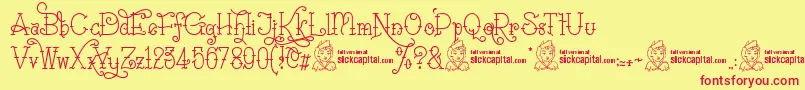 SailoretteTattoo Font – Red Fonts on Yellow Background