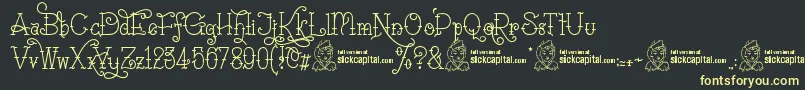 SailoretteTattoo Font – Yellow Fonts on Black Background