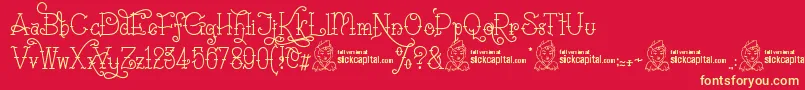 SailoretteTattoo Font – Yellow Fonts on Red Background