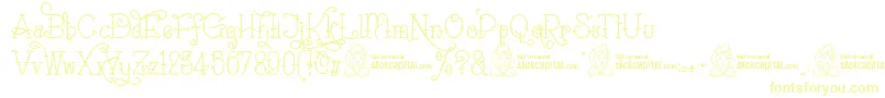SailoretteTattoo Font – Yellow Fonts on White Background