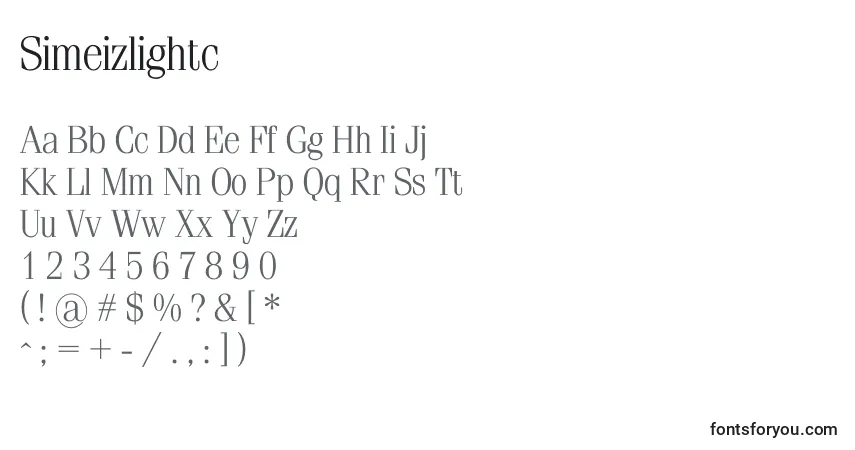 Fuente Simeizlightc - alfabeto, números, caracteres especiales