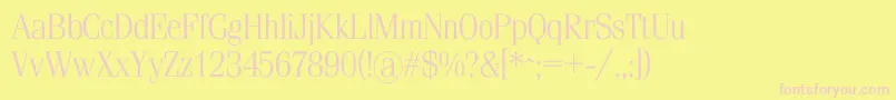 Simeizlightc-Schriftart – Rosa Schriften auf gelbem Hintergrund