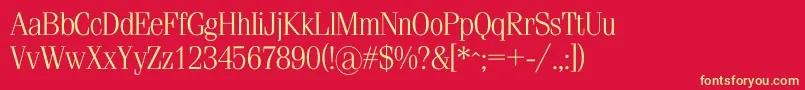 フォントSimeizlightc – 黄色の文字、赤い背景