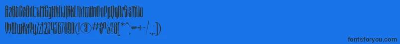 Fonte Montblancbrokenc – fontes pretas em um fundo azul