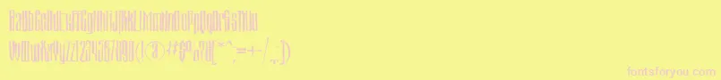 Montblancbrokenc Font – Pink Fonts on Yellow Background