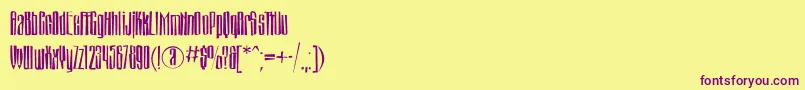 Montblancbrokenc Font – Purple Fonts on Yellow Background