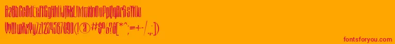 Montblancbrokenc Font – Red Fonts on Orange Background
