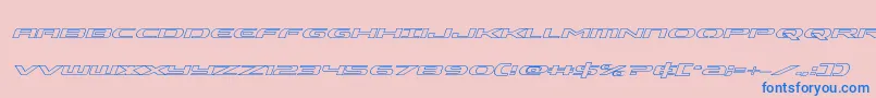 Alphamenoutitalフォントについての詳細 フォントAlphamenoutital – ピンクの背景に青い文字