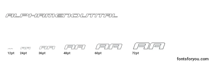 Alphamenoutital Font Sizes