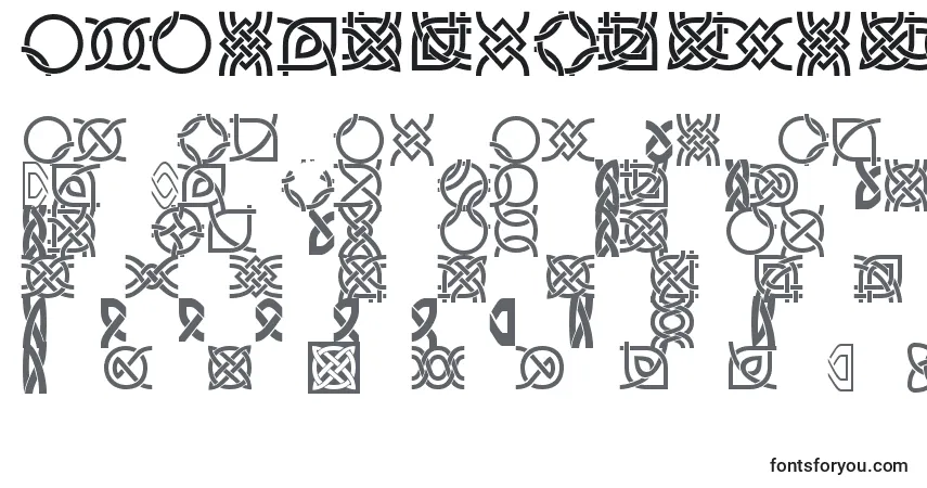 A fonte DsCelticBorder1 – alfabeto, números, caracteres especiais