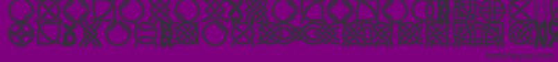 Czcionka DsCelticBorder1 – czarne czcionki na fioletowym tle
