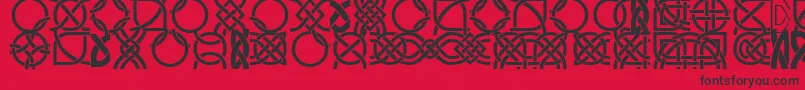 Шрифт DsCelticBorder1 – чёрные шрифты на красном фоне