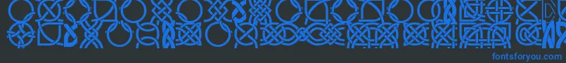 DsCelticBorder1-Schriftart – Blaue Schriften auf schwarzem Hintergrund