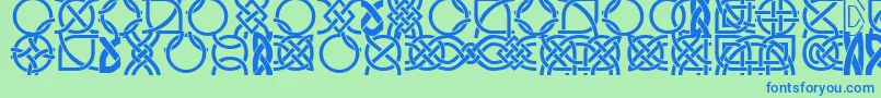 DsCelticBorder1 Font – Blue Fonts on Green Background