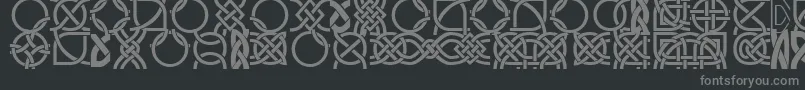 Czcionka DsCelticBorder1 – szare czcionki na czarnym tle