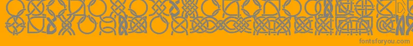 Saiba mais sobre a fonte DsCelticBorder1 Fonte DsCelticBorder1 – fontes cinzas em um fundo laranja