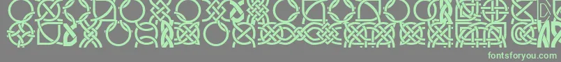 Fonte DsCelticBorder1 – fontes verdes em um fundo cinza