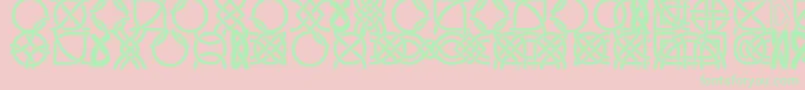 DsCelticBorder1-Schriftart – Grüne Schriften auf rosa Hintergrund