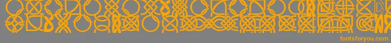 Fonte DsCelticBorder1 – fontes laranjas em um fundo cinza