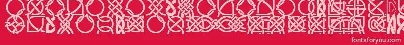 Czcionka DsCelticBorder1 – różowe czcionki na czerwonym tle