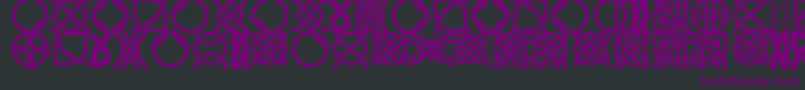 フォントDsCelticBorder1 – 黒い背景に紫のフォント