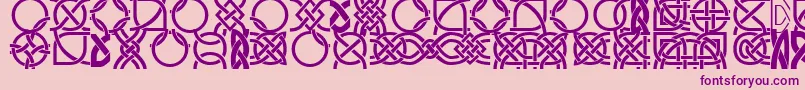 DsCelticBorder1-Schriftart – Violette Schriften auf rosa Hintergrund