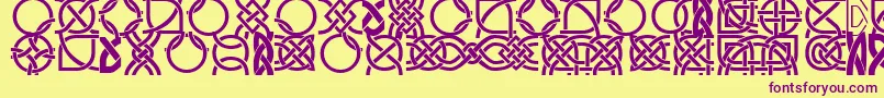 DsCelticBorder1-Schriftart – Violette Schriften auf gelbem Hintergrund